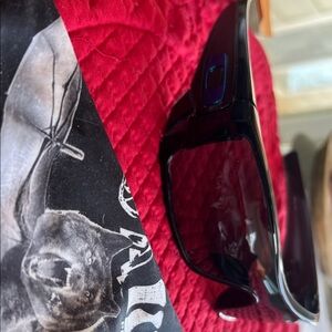 Oakley Batwolf Black Sunglasses with Blue Accent and interchangeable icons